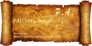 Pállfy Antal névjegykártya